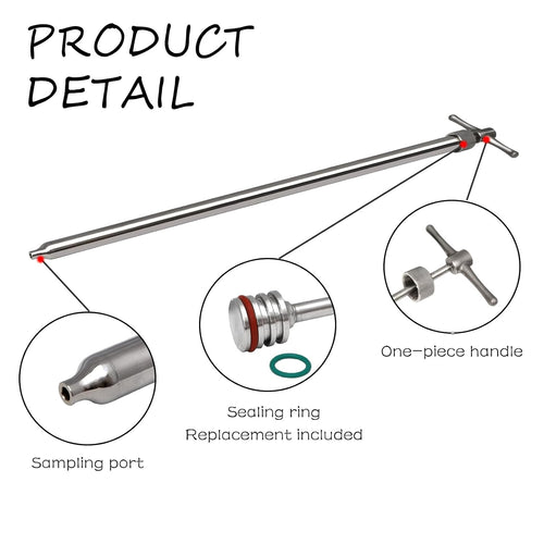 Drum Thief Sampler, 350mL.These Stainless Steel Liquid Samplers are Designed to Extract Samples from Drums, Tanks, and Rail Cars.(40inch)
