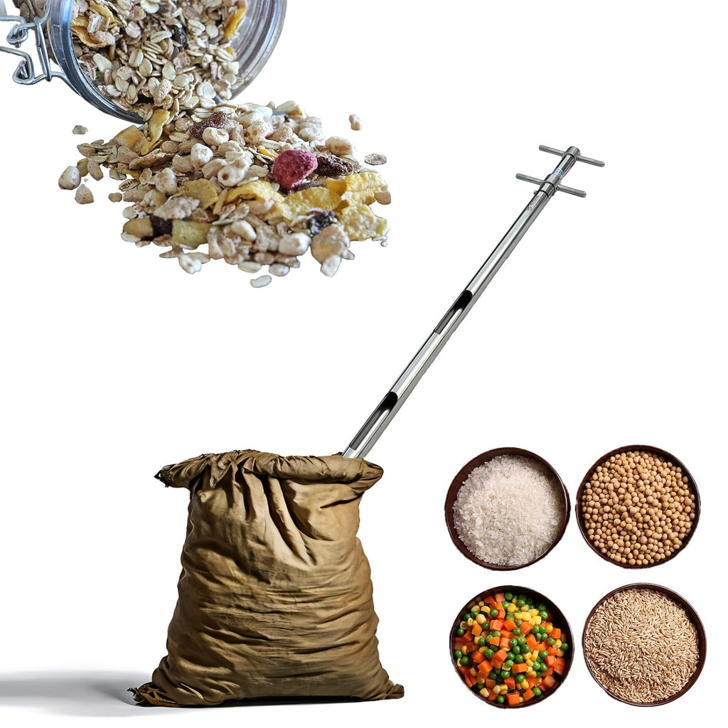 Powder Sampler, Stainless Steel Three-Zone Grain Probe Sampler – Commonly Used for Sampling and Collecting Powders, Grains, and Granules