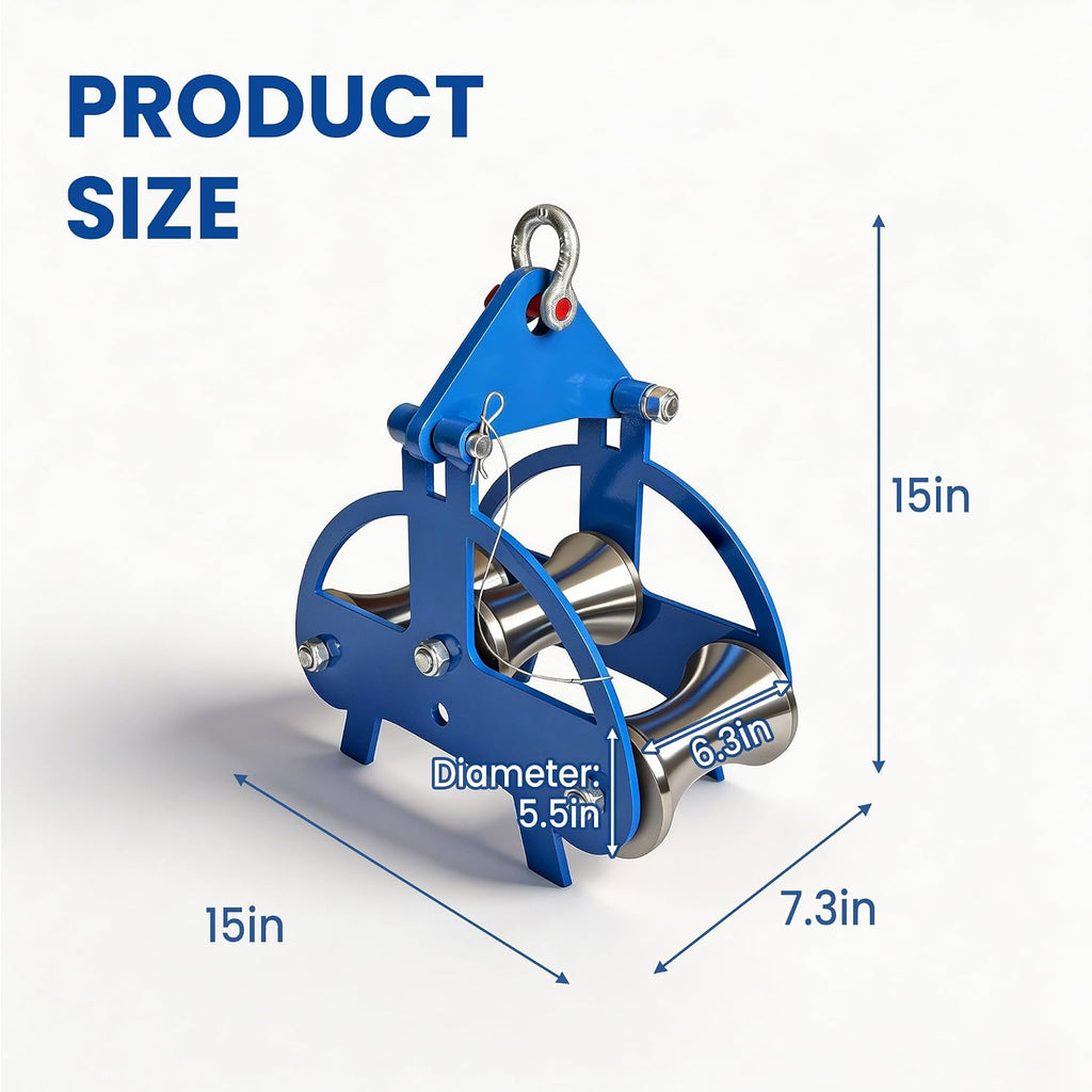 Cable Sheave, Cable Pulling Sheave for Power Installation, Stainless Steel Cable Puller Sheave with 30KN Load Capacity, Smooth Hoisting Wheel for Underground Wiring and Cable Trench