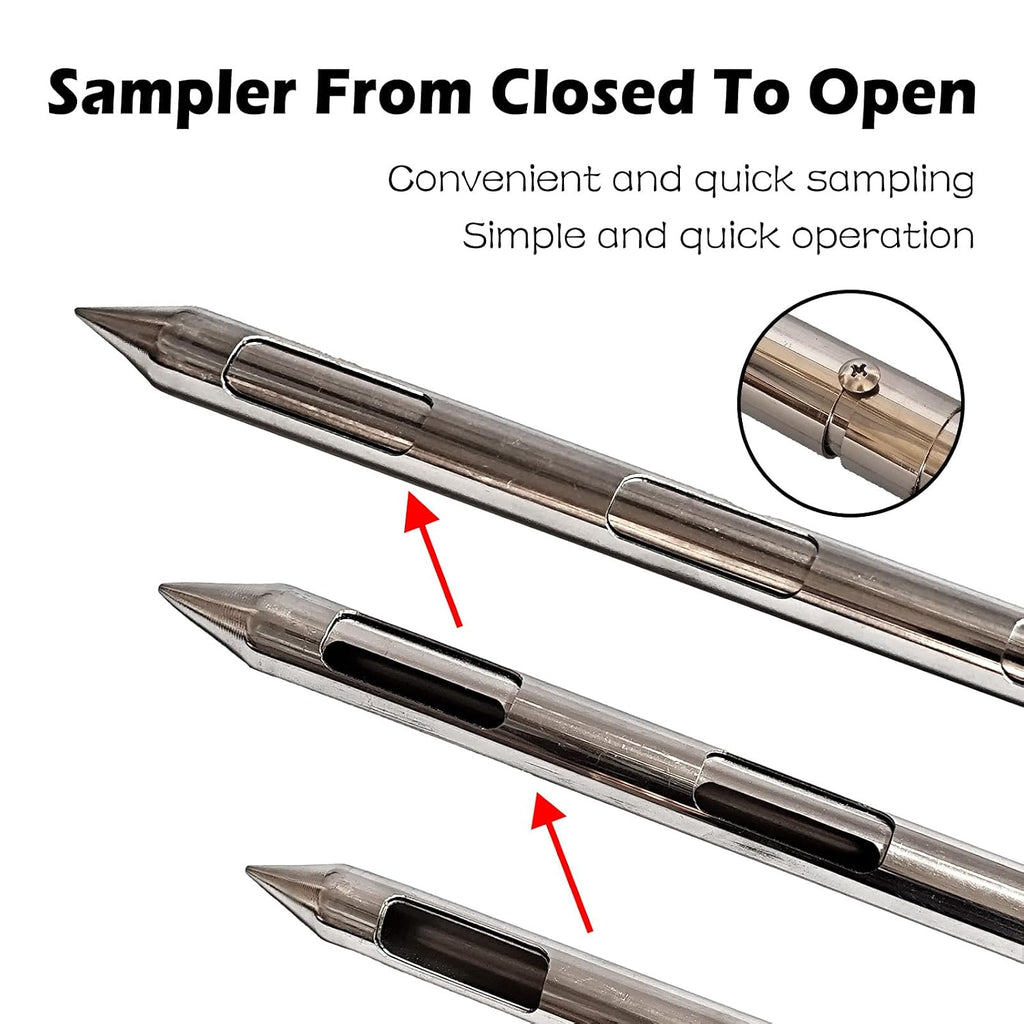 Powder Sampler, Stainless Steel Three-Zone Grain Probe Sampler – Commonly Used for Sampling and Collecting Powders, Grains, and Granules