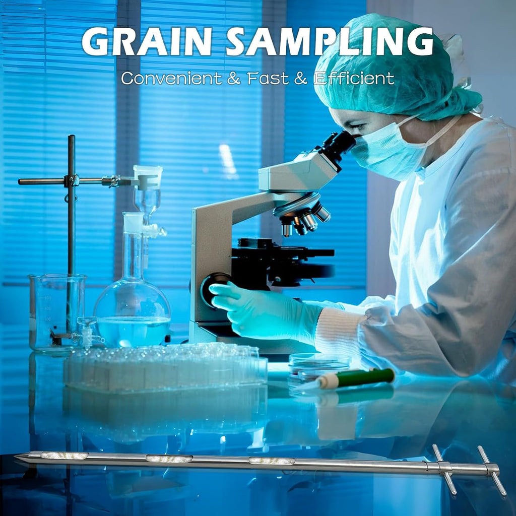 Powder Sampler, Stainless Steel Three-Zone Grain Probe Sampler – Commonly Used for Sampling and Collecting Powders, Grains, and Granules