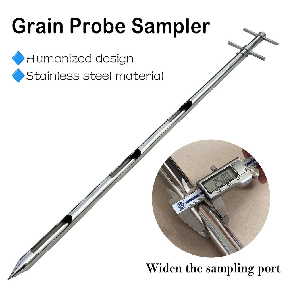 Powder Sampler, Stainless Steel Three-Zone Grain Probe Sampler – Commonly Used for Sampling and Collecting Powders, Grains, and Granules