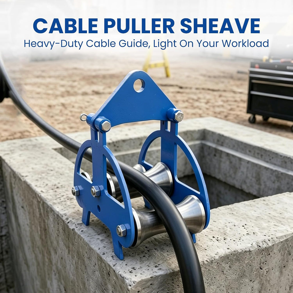 Cable Sheave, Cable Pulling Sheave for Power Installation, Stainless Steel Cable Puller Sheave with 30KN Load Capacity, Smooth Hoisting Wheel for Underground Wiring and Cable Trench