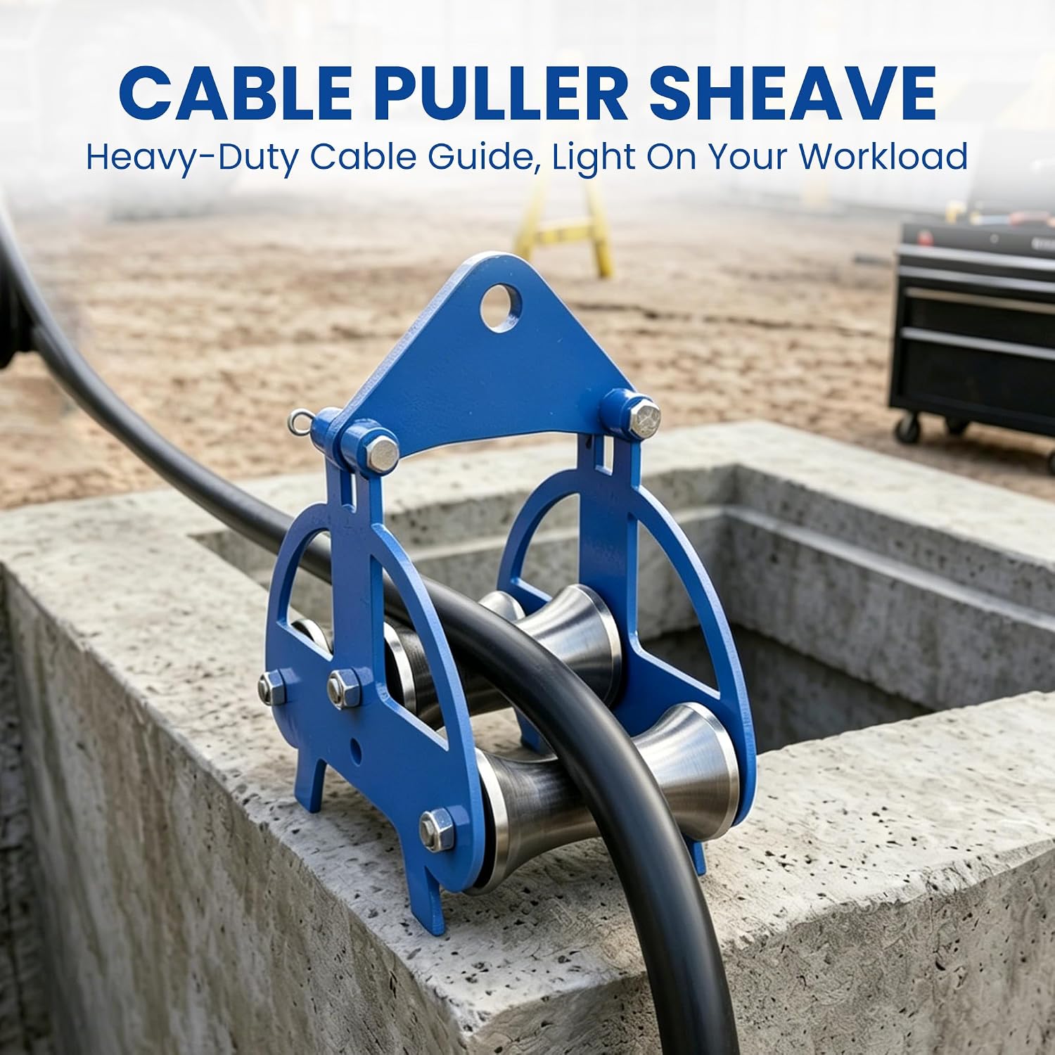 Cable Sheave, Cable Pulling Sheave for Power Installation, Stainless Steel Cable Puller Sheave with 30KN Load Capacity, Smooth Hoisting Wheel for Underground Wiring and Cable Trench