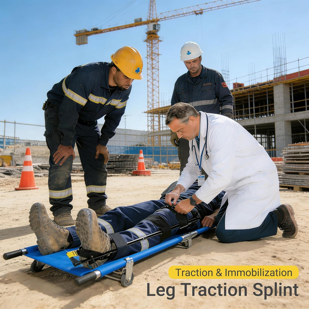 Professional Emergency Leg Traction Splint, Portable Leg Immobilization Device for Adult and Child, Aluminum First Aid Trauma Kit for EMS, EMT, Fire and Rescue
