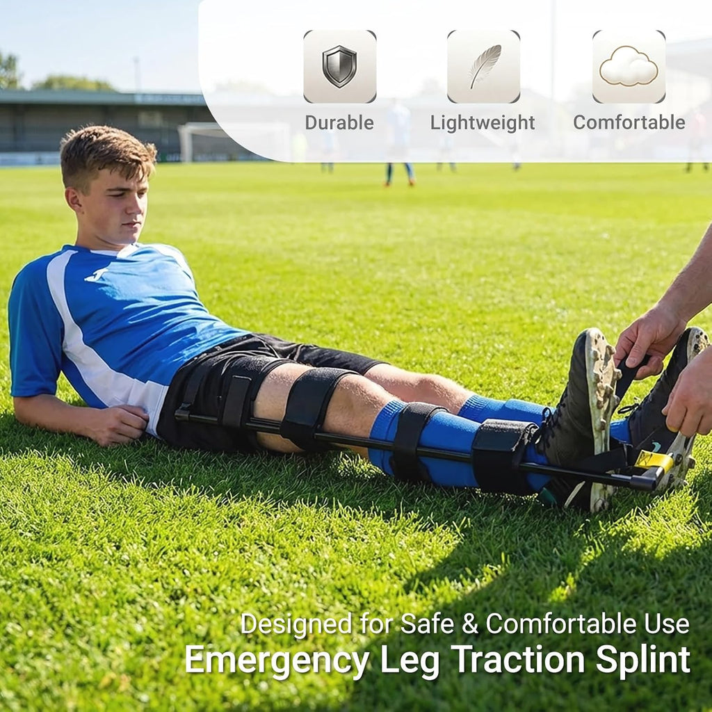 Professional Emergency Leg Traction Splint, Portable Leg Immobilization Device for Adult and Child, Aluminum First Aid Trauma Kit for EMS, EMT, Fire and Rescue