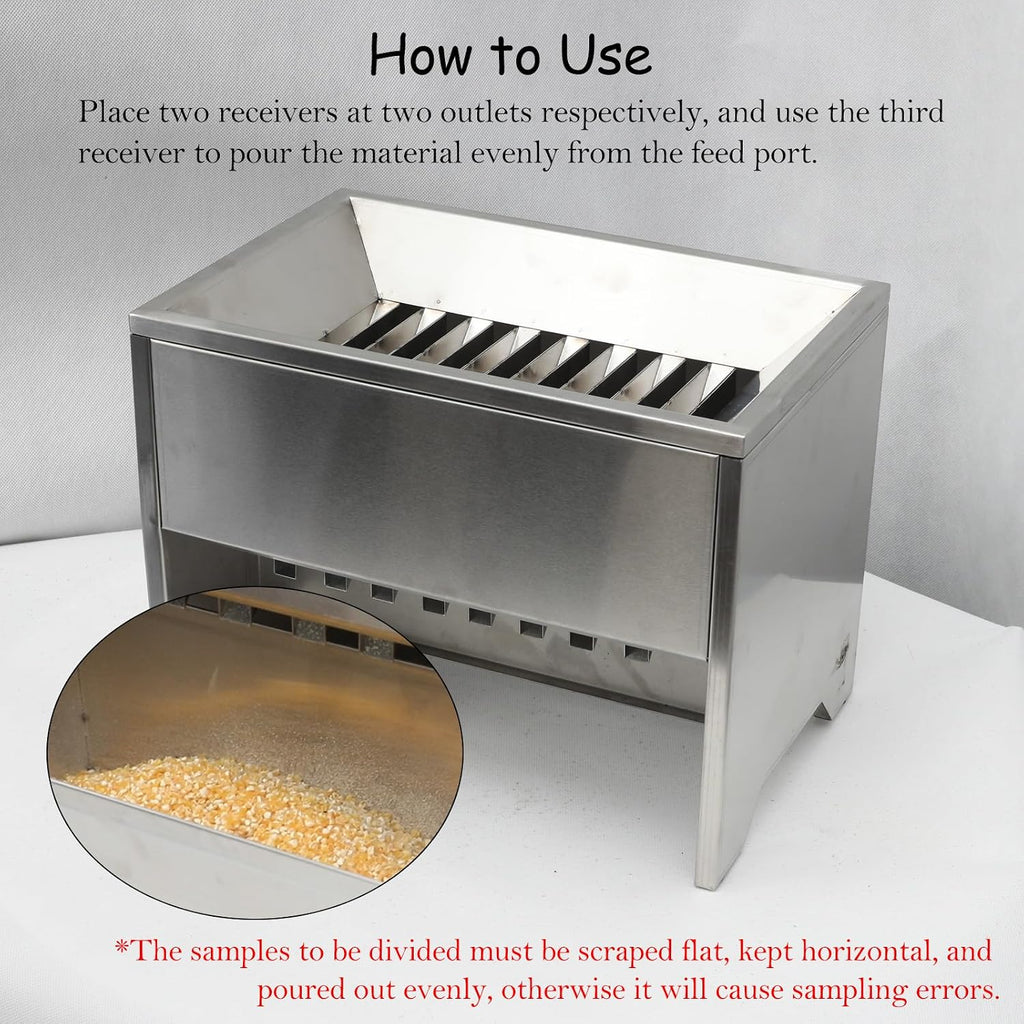 Stainless Steel Sample Divider Easy-to-Use Sample Divider for Grain, Wheat, and Beans, Compact, Durable, and Efficient for Lab Testing and Accurate Sample Distribution (HGG-I)
