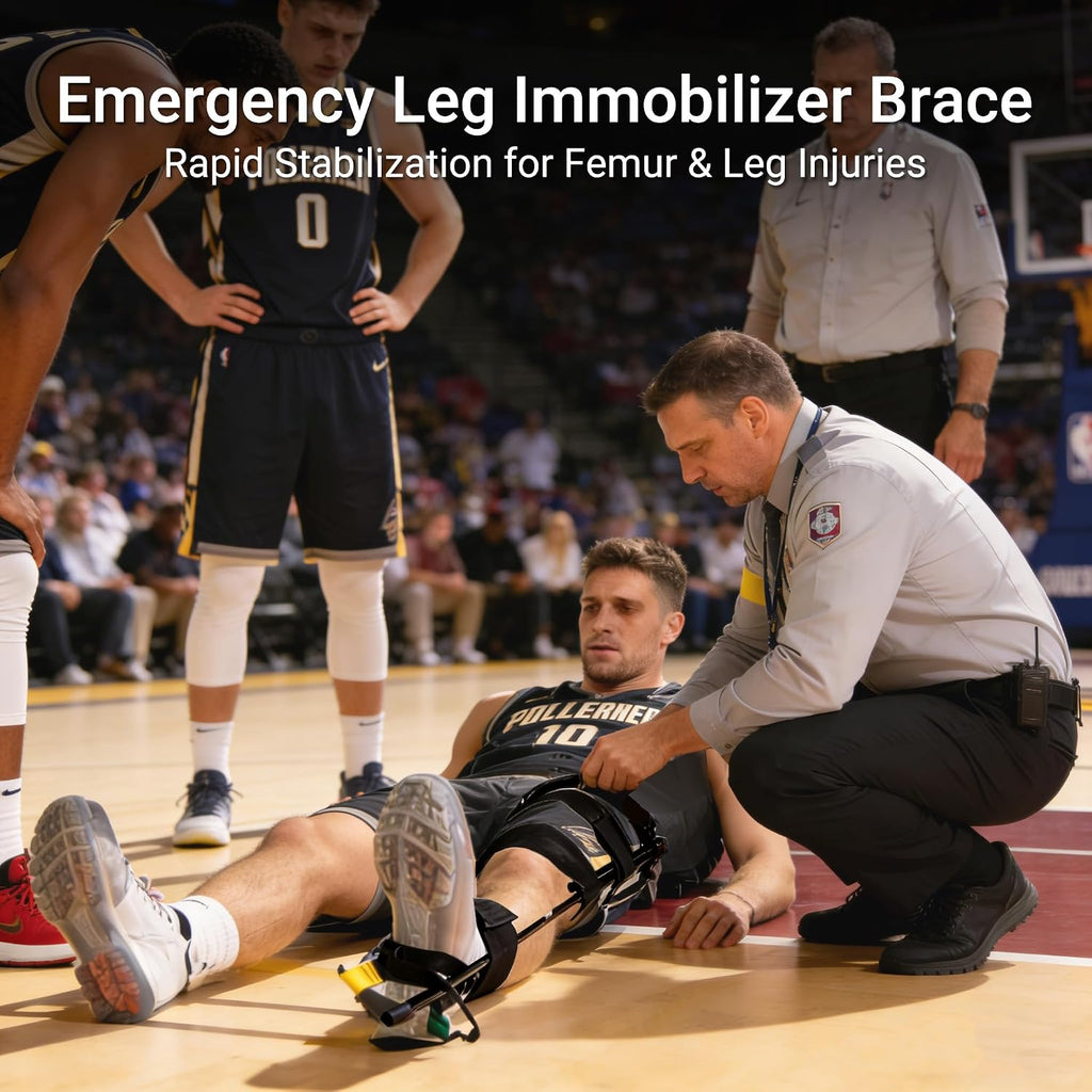 Professional Emergency Leg Traction Splint, Portable Leg Immobilization Device for Adult and Child, Aluminum First Aid Trauma Kit for EMS, EMT, Fire and Rescue